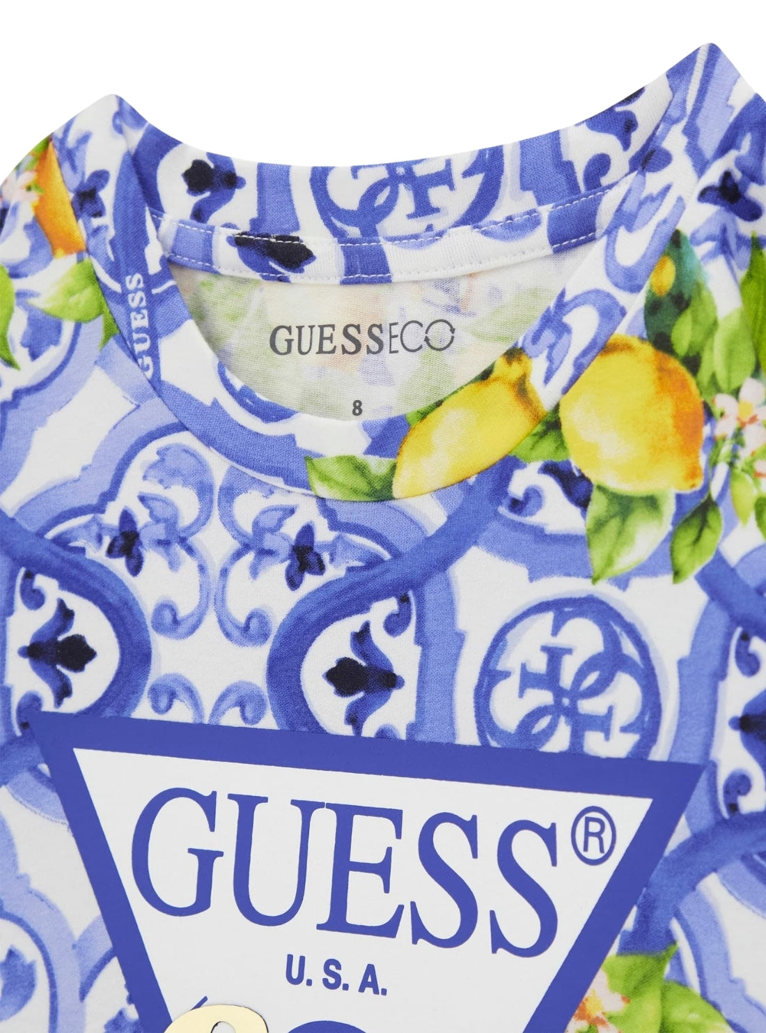 GUESS Kids Amalfi Coast Print Logo T-Shirt (7-16) J6GI03K6YW4 Detail View