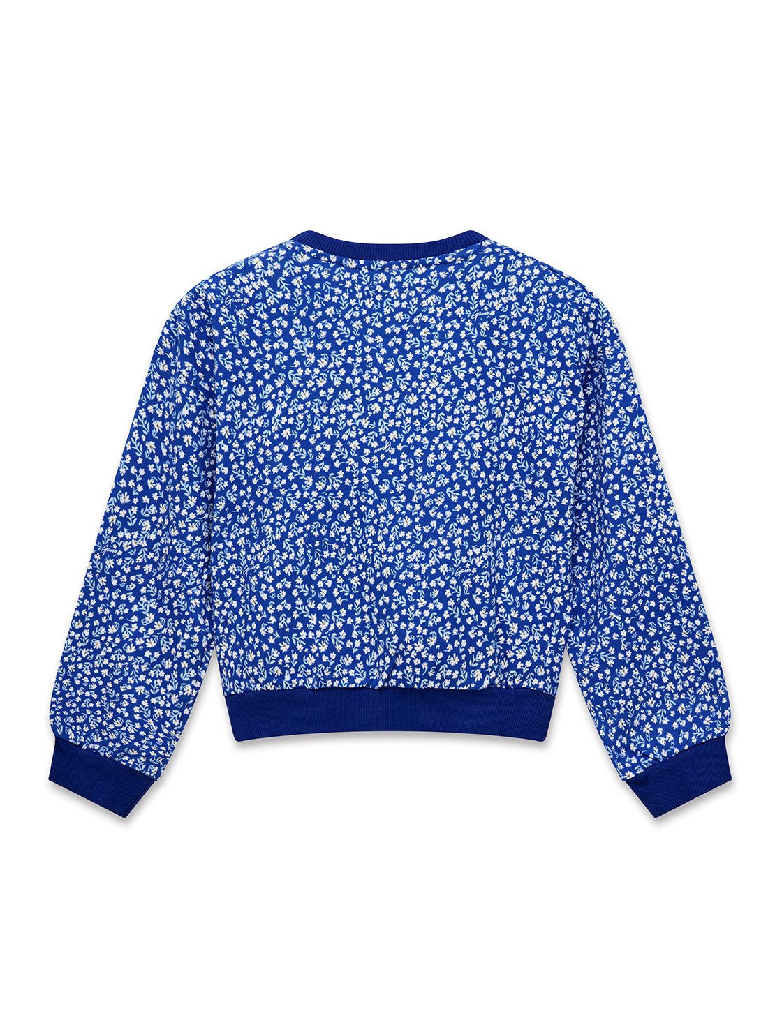 GUESS Kids Blue Oversized Crop Long Sleeve Active Top (7-16) J6GQ01KA6R4 Back View