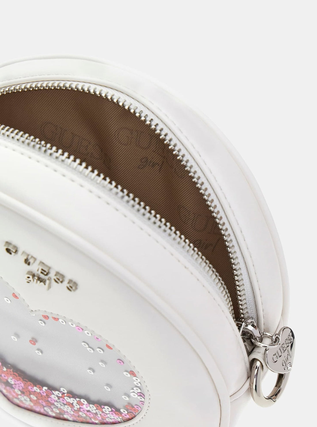 GUESS Kids White Sequin Circle Bag J6GZ08WH7G0 Inside View