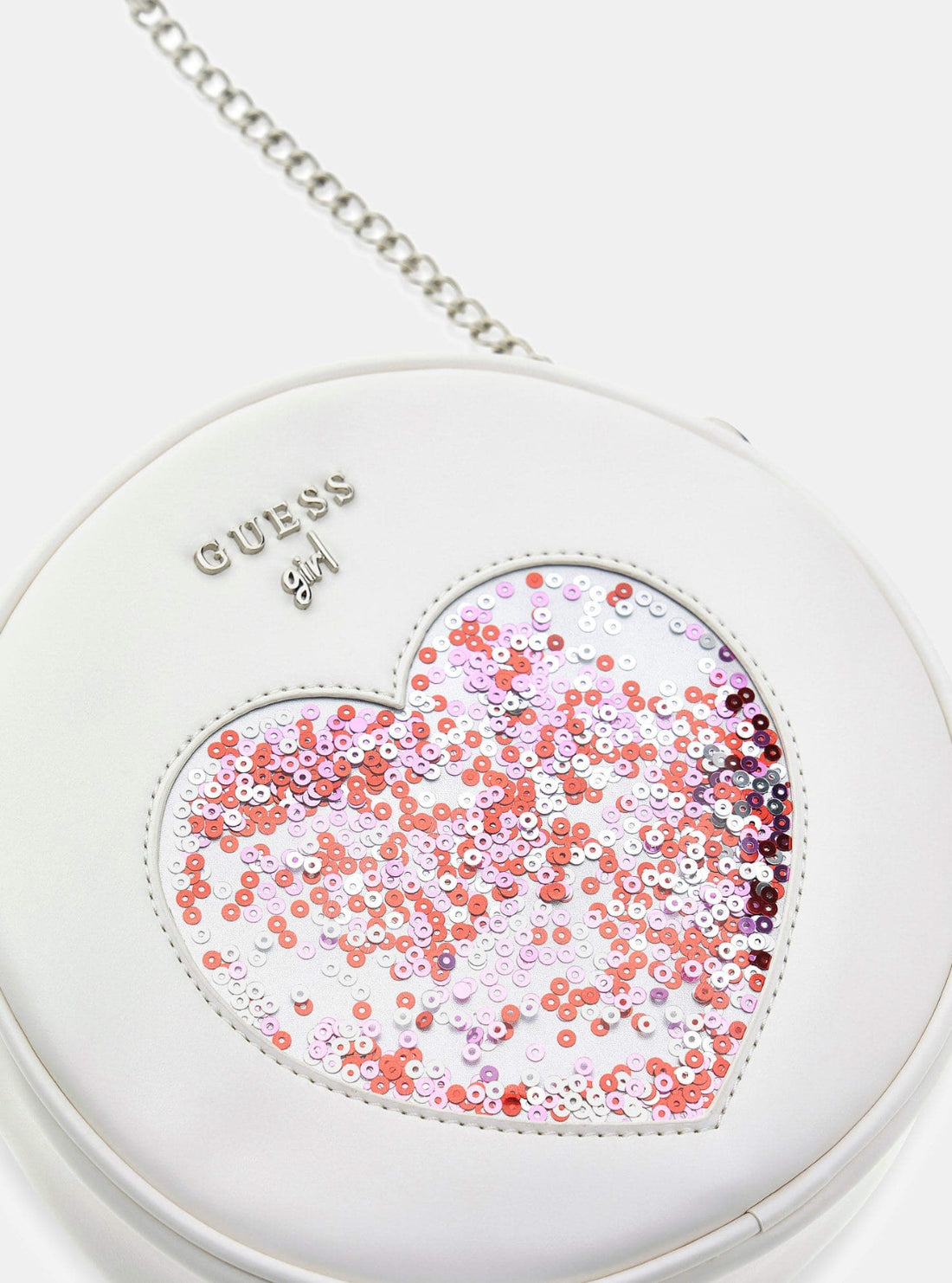 GUESS Kids White Sequin Circle Bag J6GZ08WH7G0 Detail View