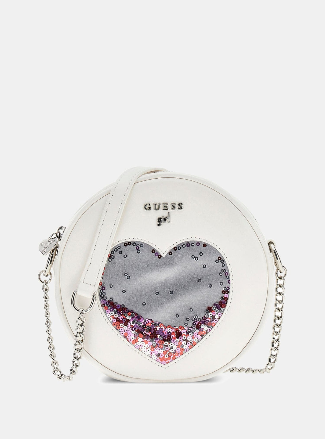 GUESS Kids White Sequin Circle Bag J6GZ08WH7G0 Front View