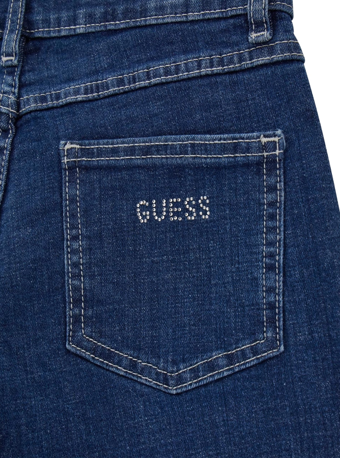 GUESS Kids Blue 90s Rhinestones Denim Pants (7-16) J6RA03D52Z0 Detail View