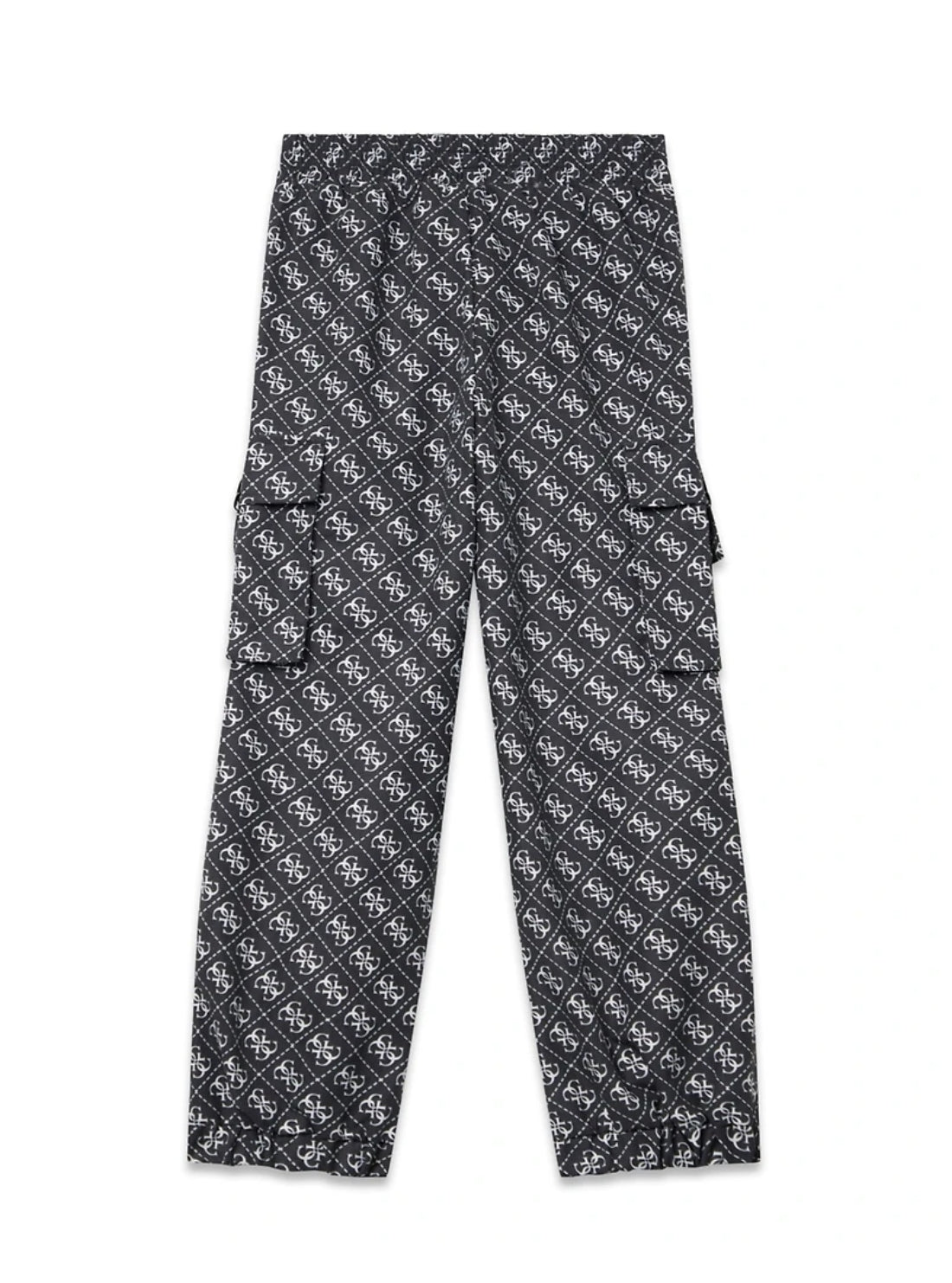GUESS Kids Black Logo Poly Peach Cargo Pants (7-16) J6RB03WH2K0 Back View