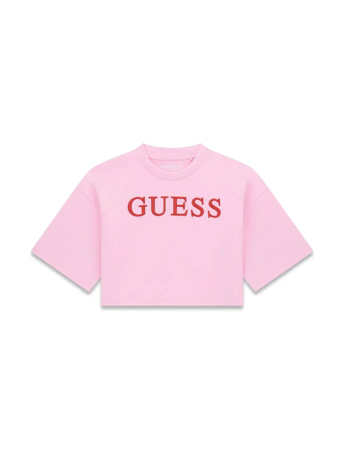 GUESS Kids Pink Azalea Boxy T-Shirt (7-16) J6RI11KCNQ4 Front View