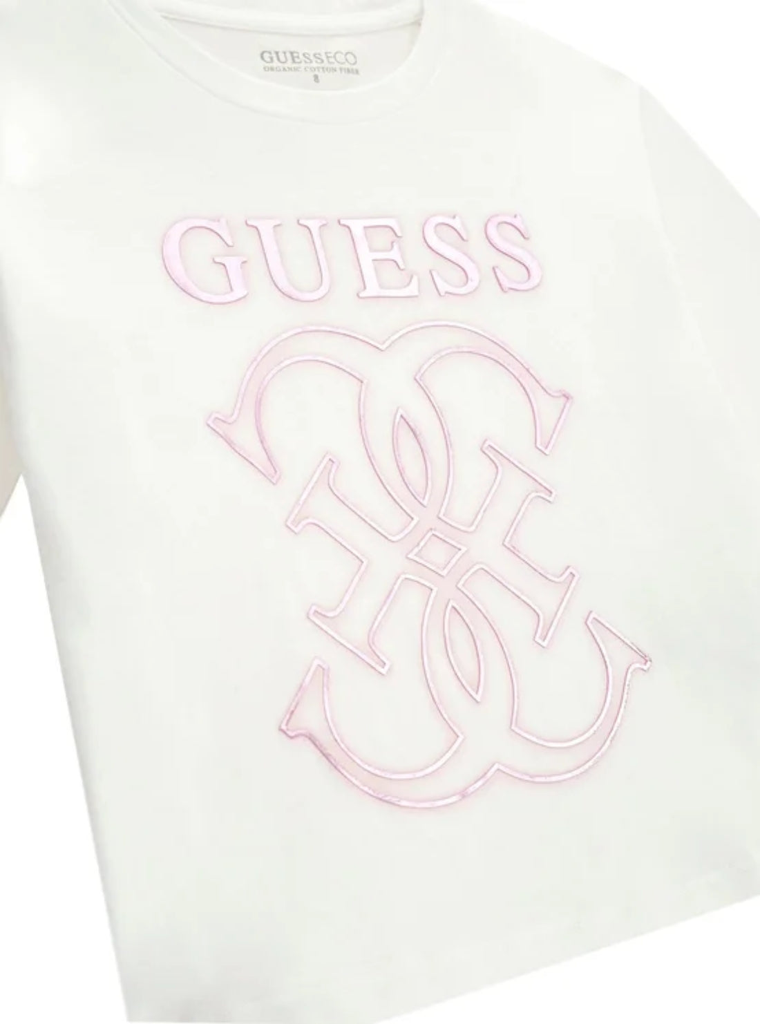 GUESS Kids Eco White Short Sleeve T-Shirt (7-16) J6RI22K8HM4 Detail View