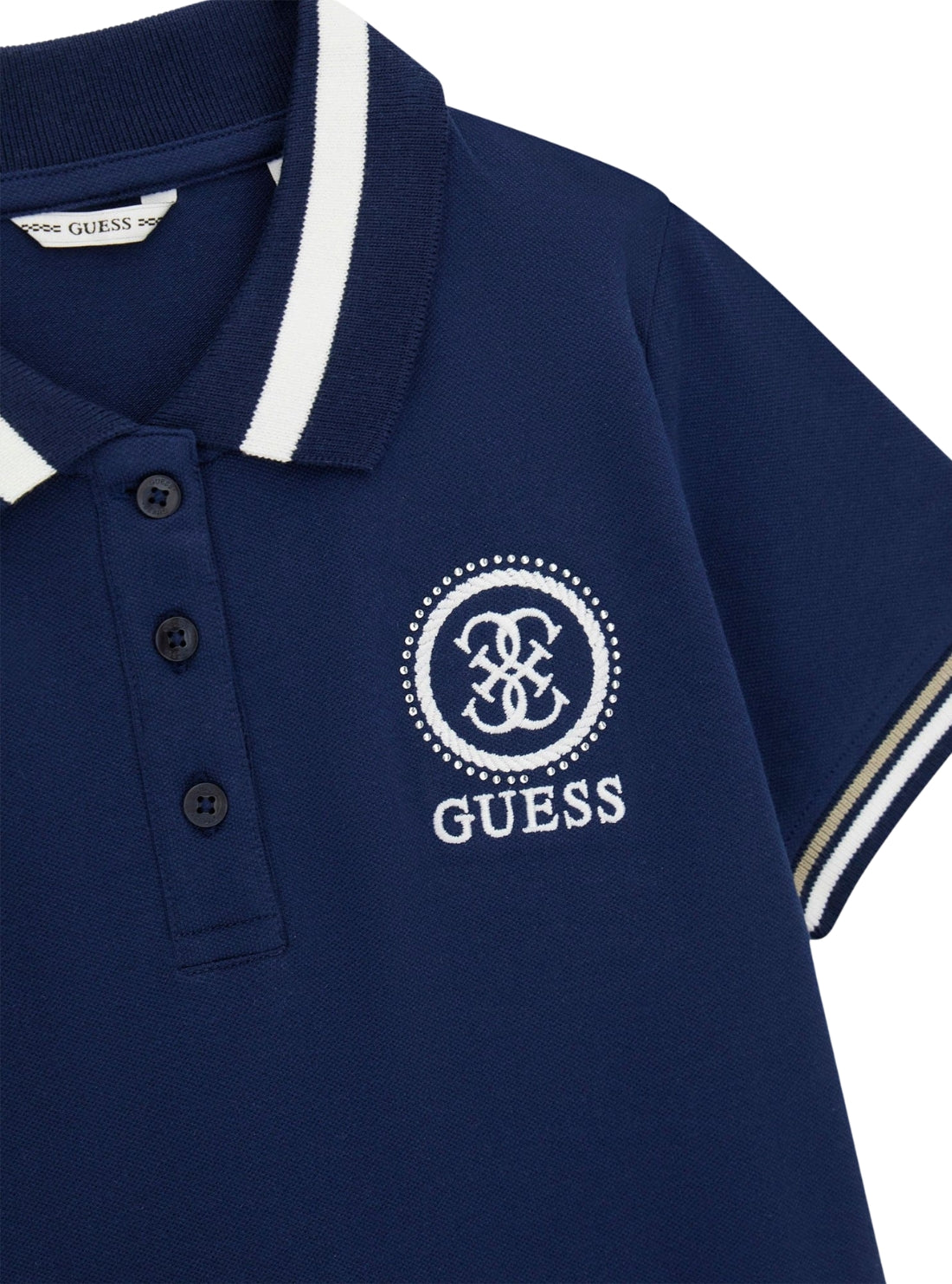 GUESS Kids Blue Piquet Dress (7-16) J6RK10K7064 Detail View
