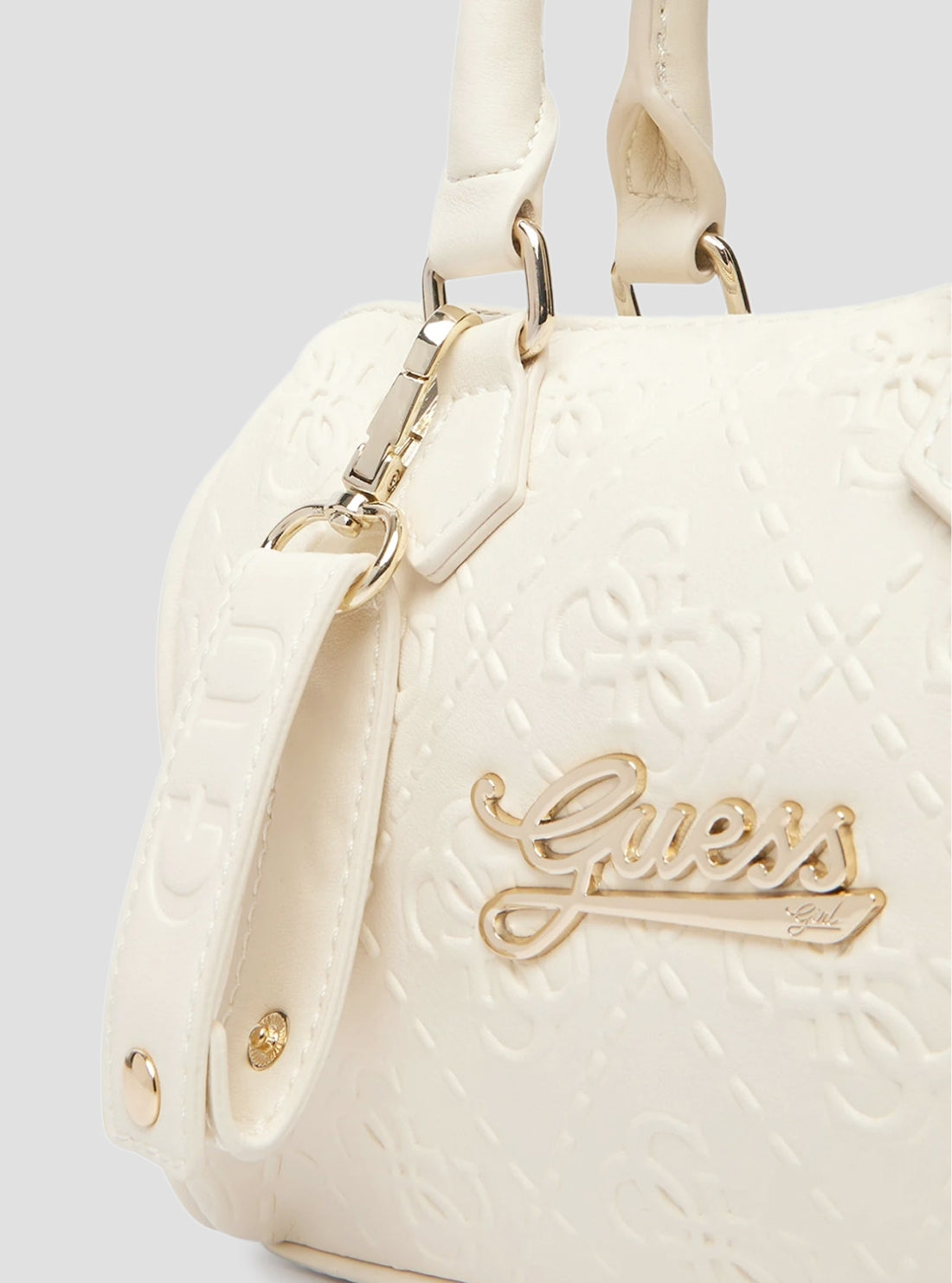 GUESS Kids Cream White Logo Mini Box Satchel J6RZ14WGT10 Detail View