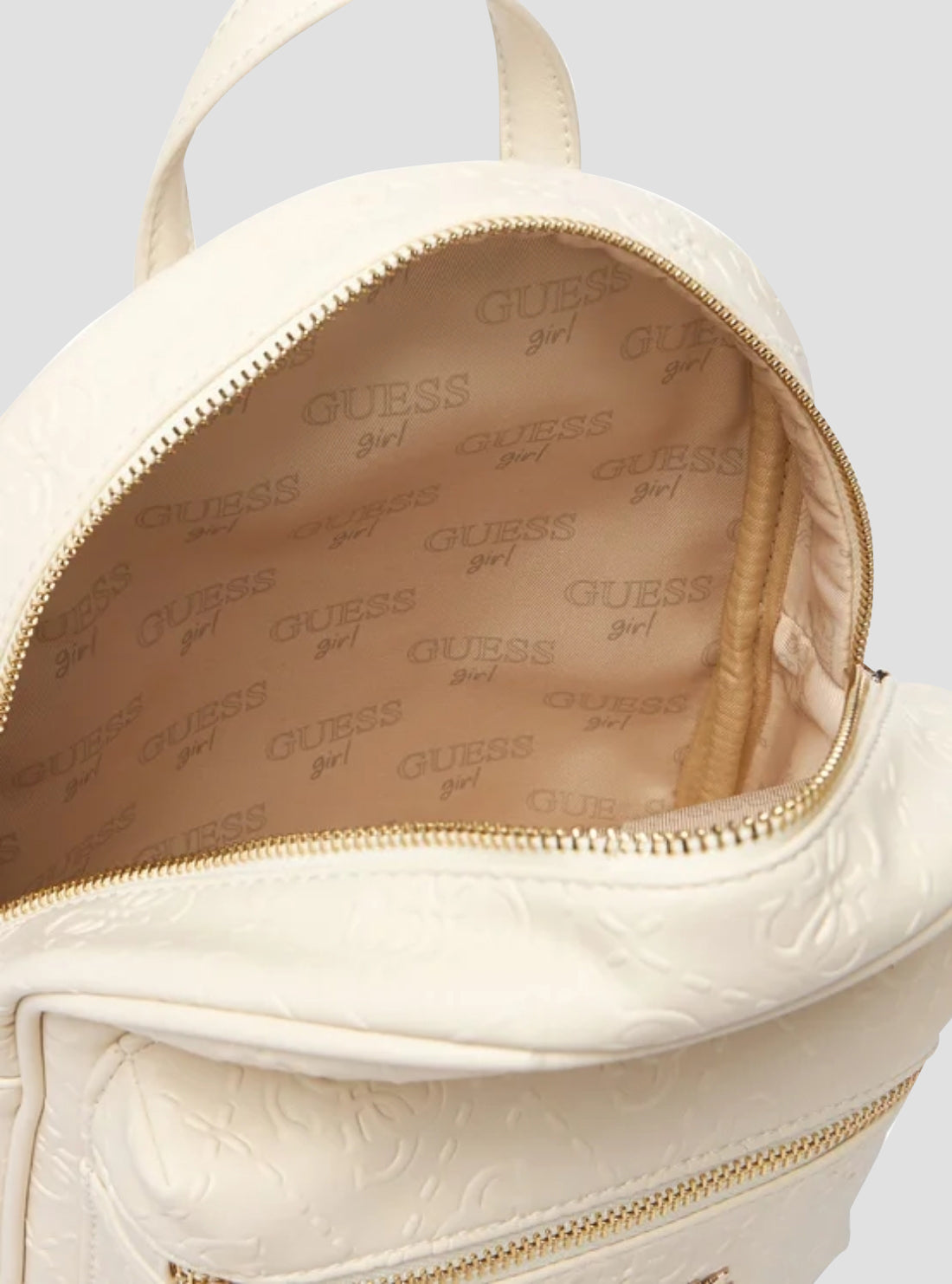 Cream White Logo Mini Backpack