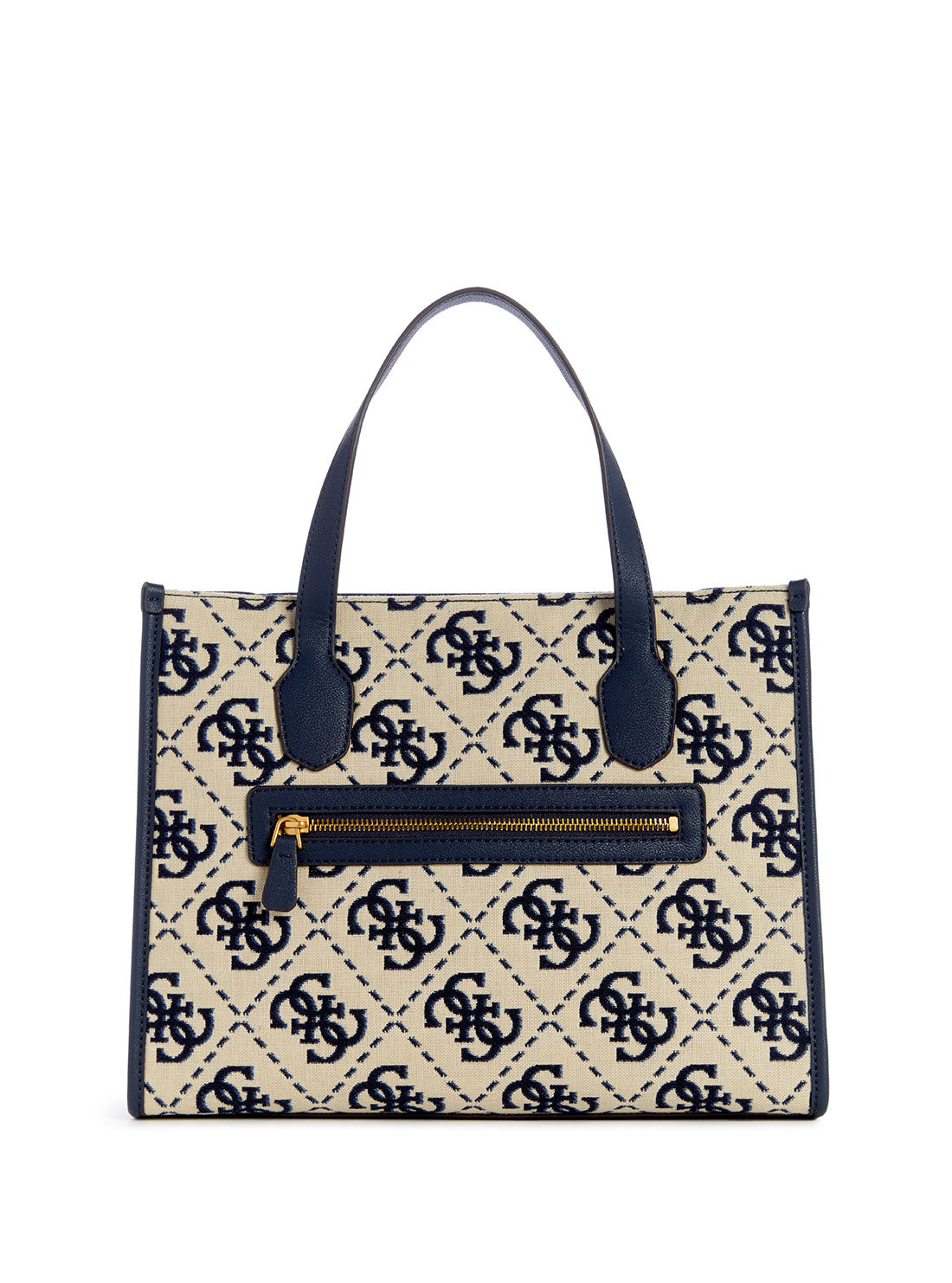 GUESS Blue Logo Izzy Compartment Tote Bag back view