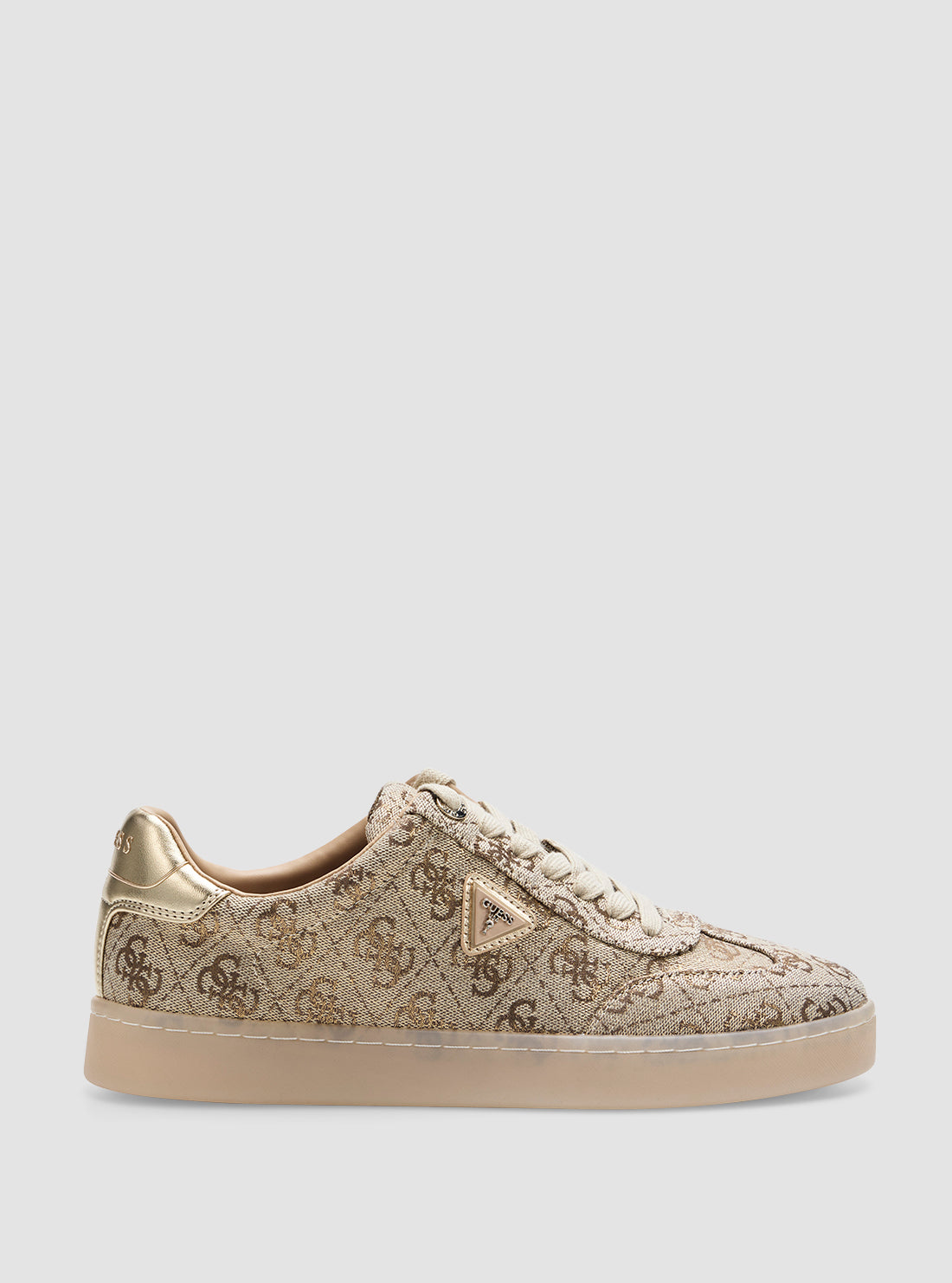 GUESS Womens Gold Logo Jazlie Sneakers JAZLIE2 Side View