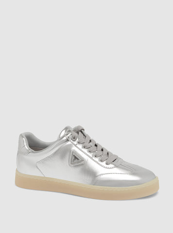 GUESS Womens Silver Jazlie Low-Top Sneakers JAZLIE Front Side View