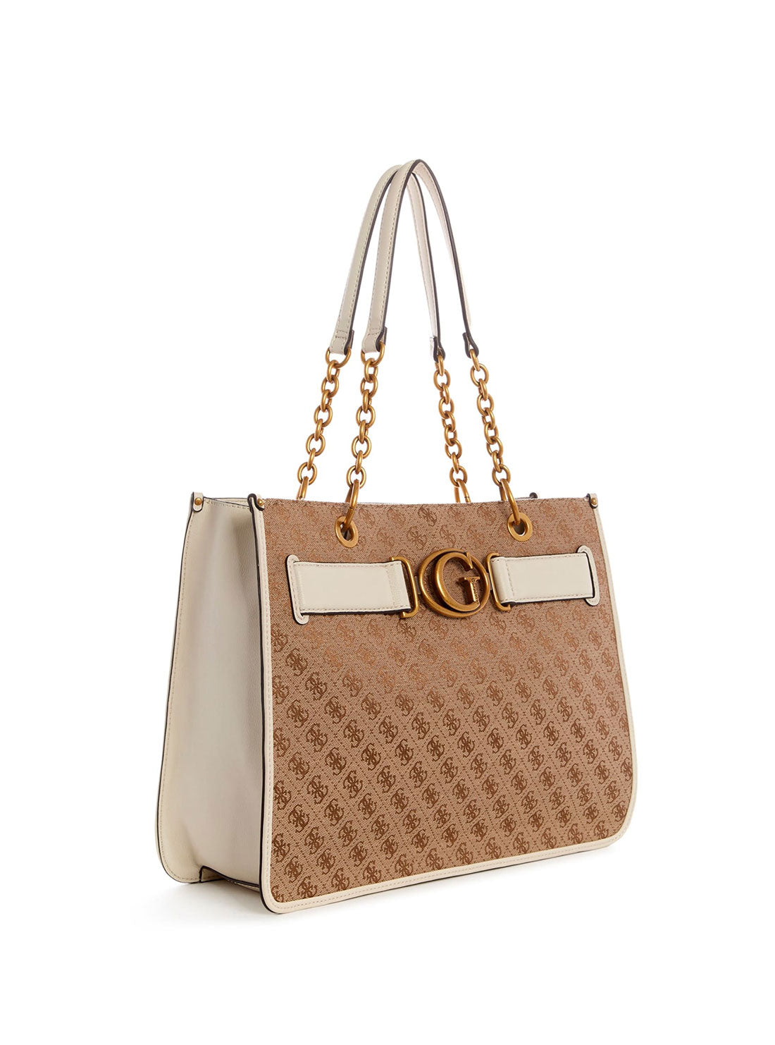 guess womens Latte Brown Stone Aviana Tote Bag side view