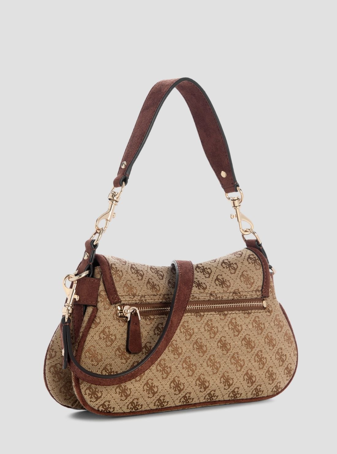 GUESS Womens Brown Samantha Flap Shoulder Bag JG231319 Back View