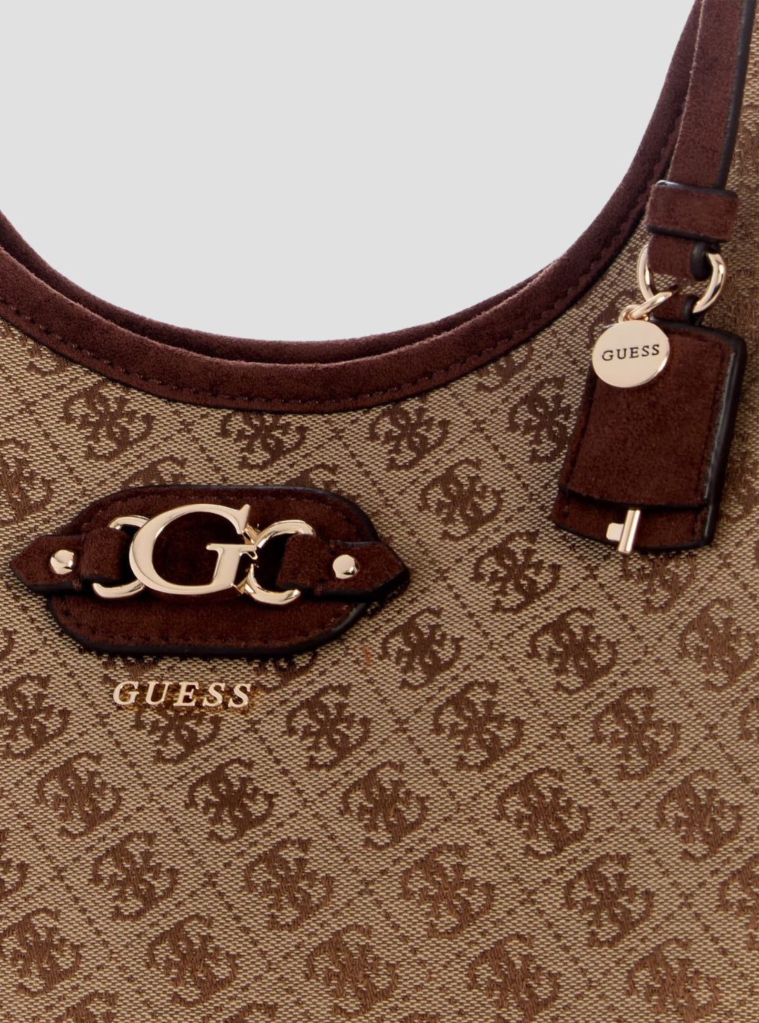GUESS Womens Brown Logo Samantha Girlfriend Tote Bag JG231323 Detail View