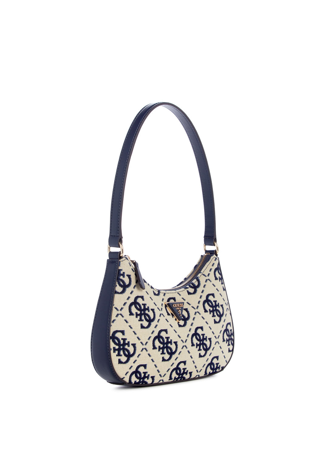 GUESS Navy Logo Ruma Mini Shoulder Bag side view