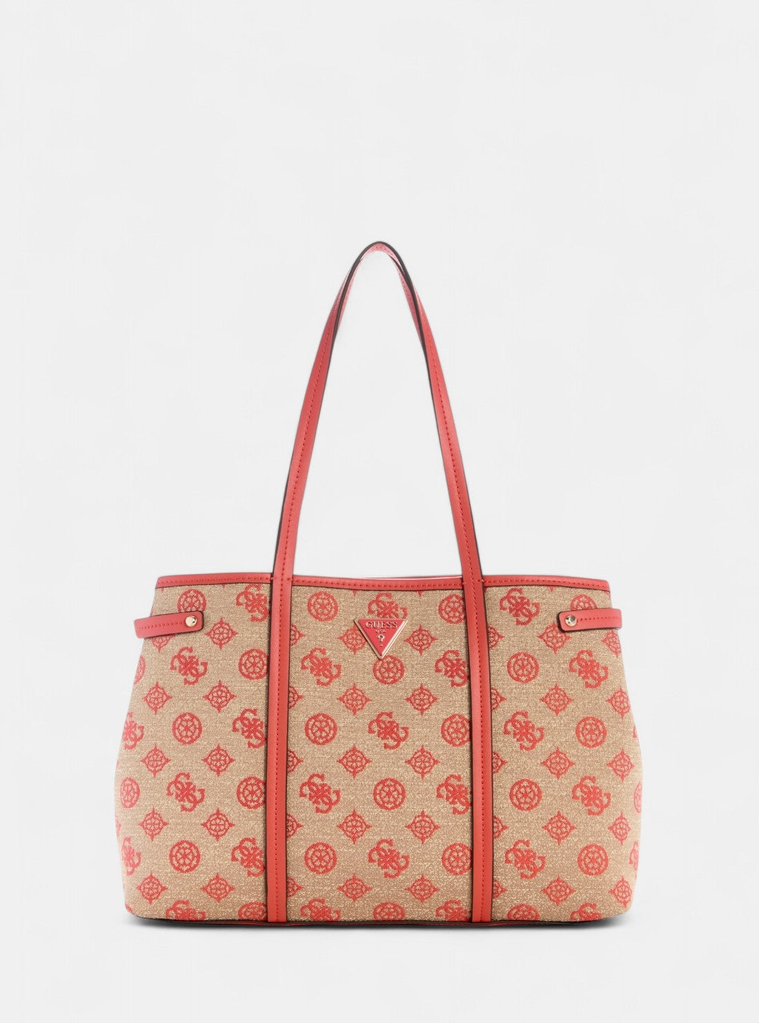 GUESS Womens Pink Logo Beyza Girlfriend Tote Bag JG962723 Front View