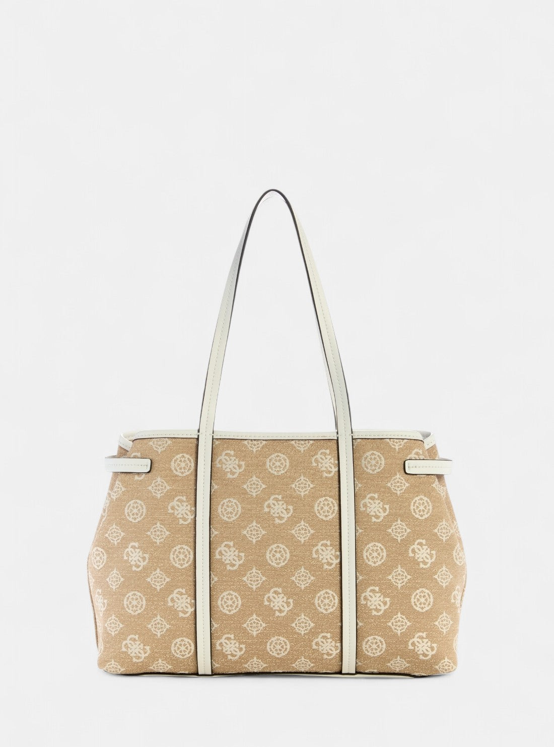 GUESS Womens Beige Logo Beyza Girlfriend Tote Bag JG962723 Back View