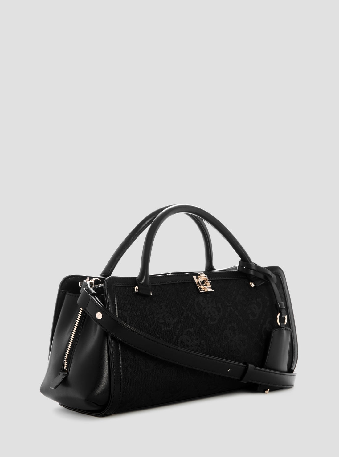 GUESS Womens Black Logo Audrey Small Girlfriend Satchel JG975506  Side View