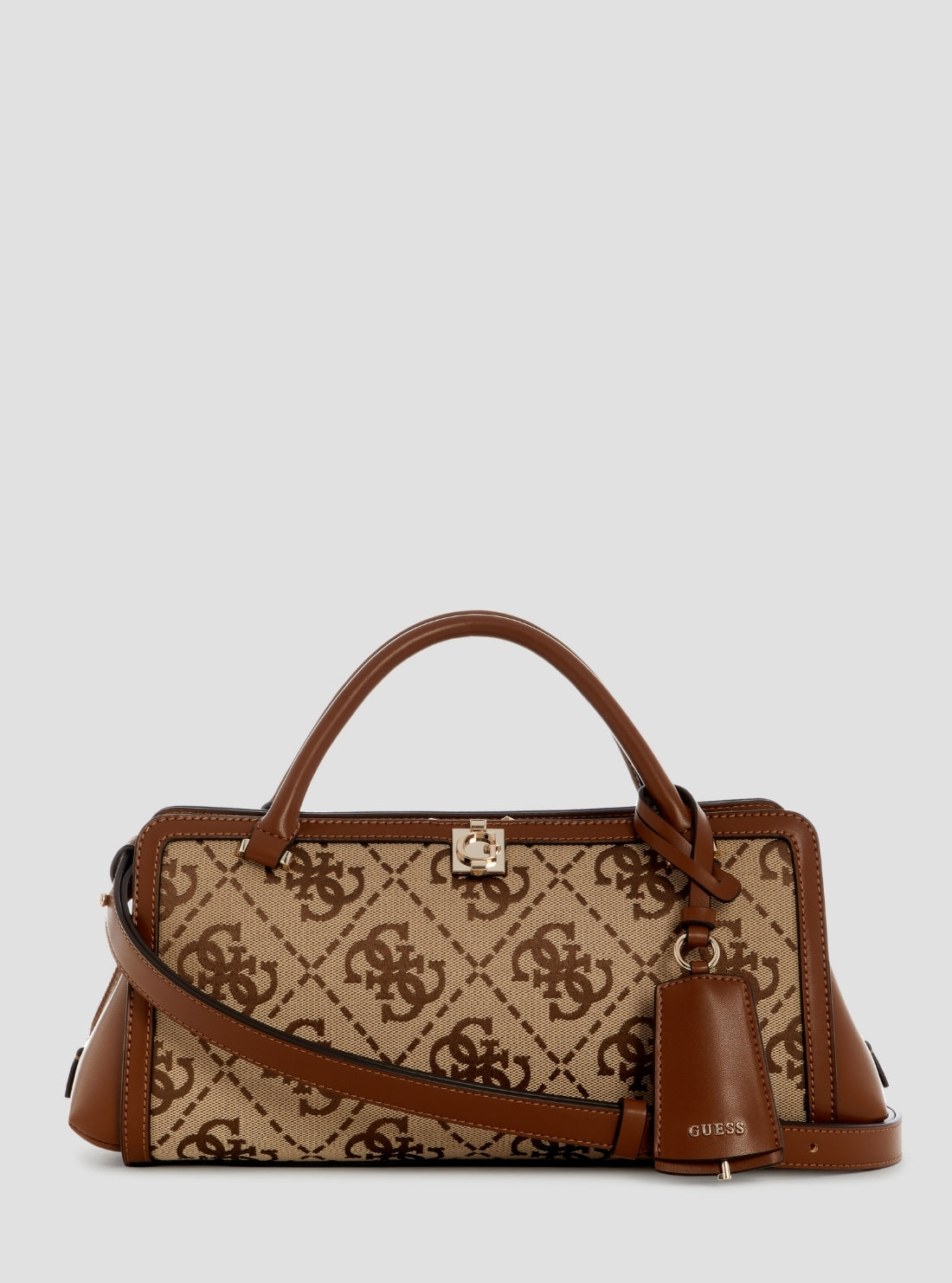 Brown Logo Audrey Small Girlfriend Satchel JG975506 Front View