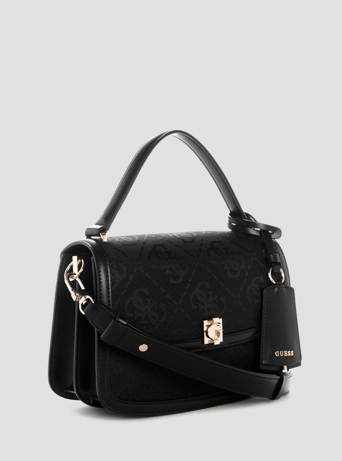 GUESS Womens Black Logo Audrey Crossbody Flap Bag JG975521 Side View