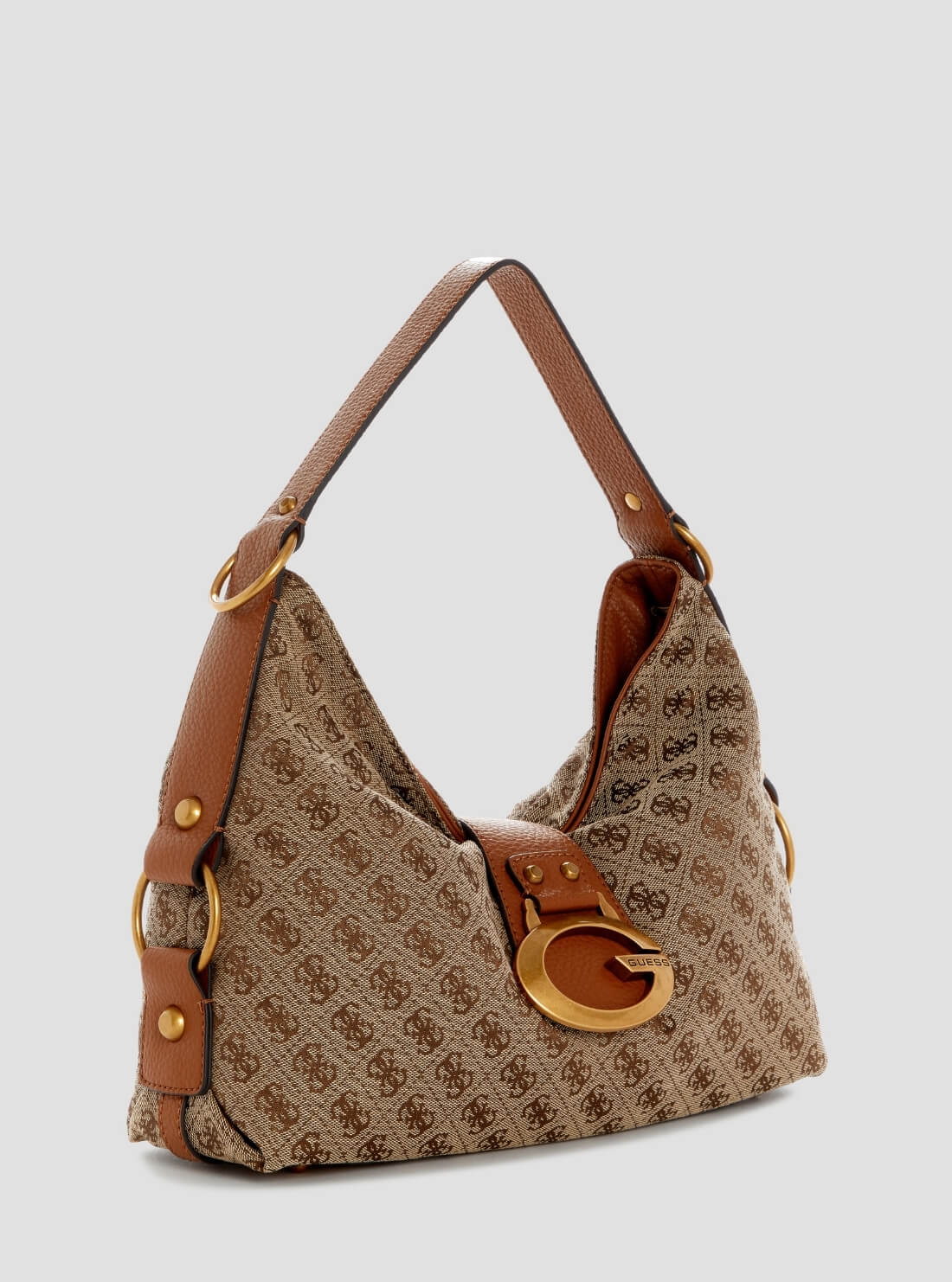 GUESS Womens Brown Logo Camden Shoulder Bag JJ930818 Side View