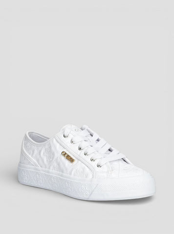 GUESS Womens White Jlove Sneakers JLOVE Front View