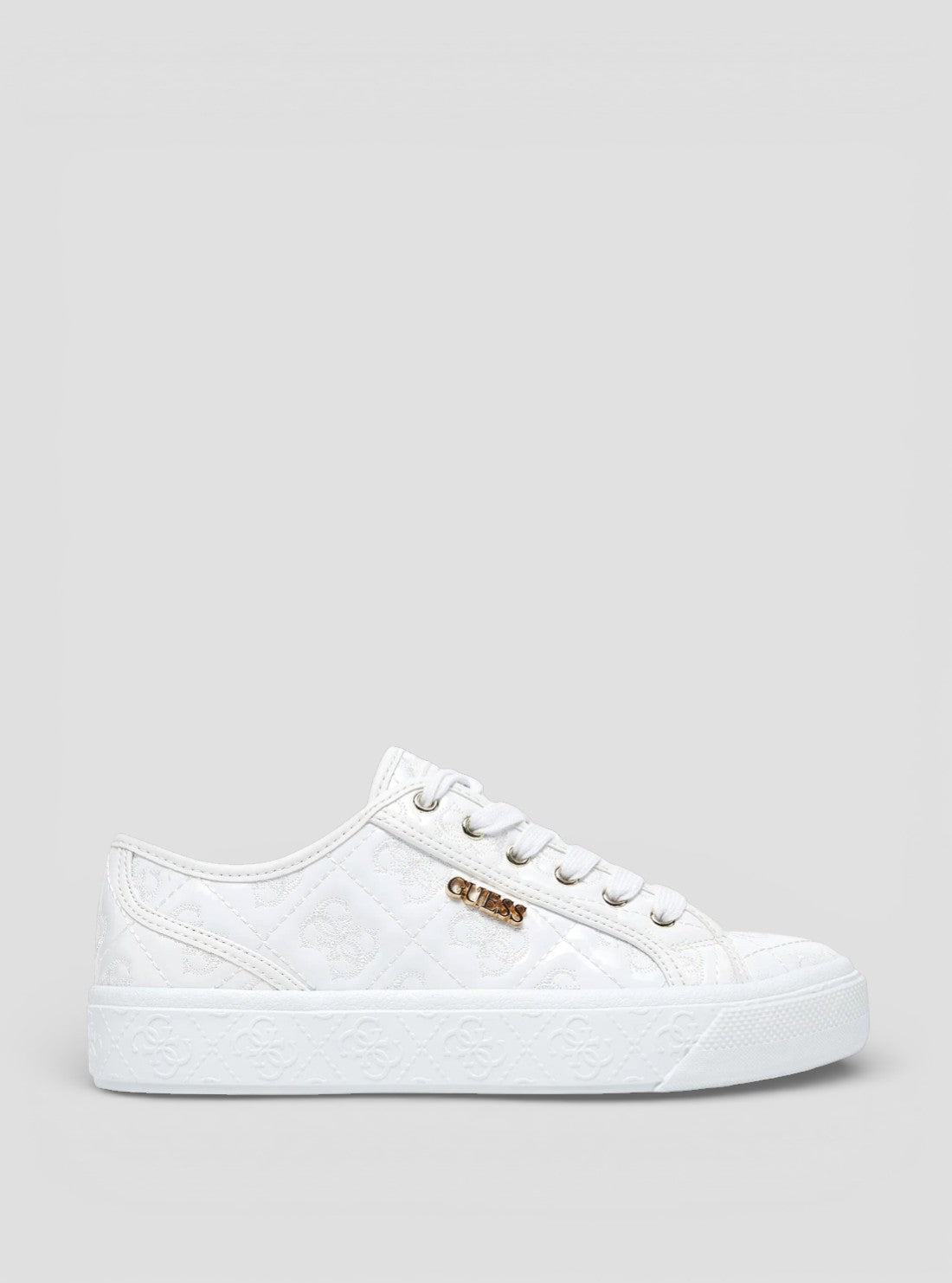 GUESS Womens White Jlove Sneakers JLOVE Side View