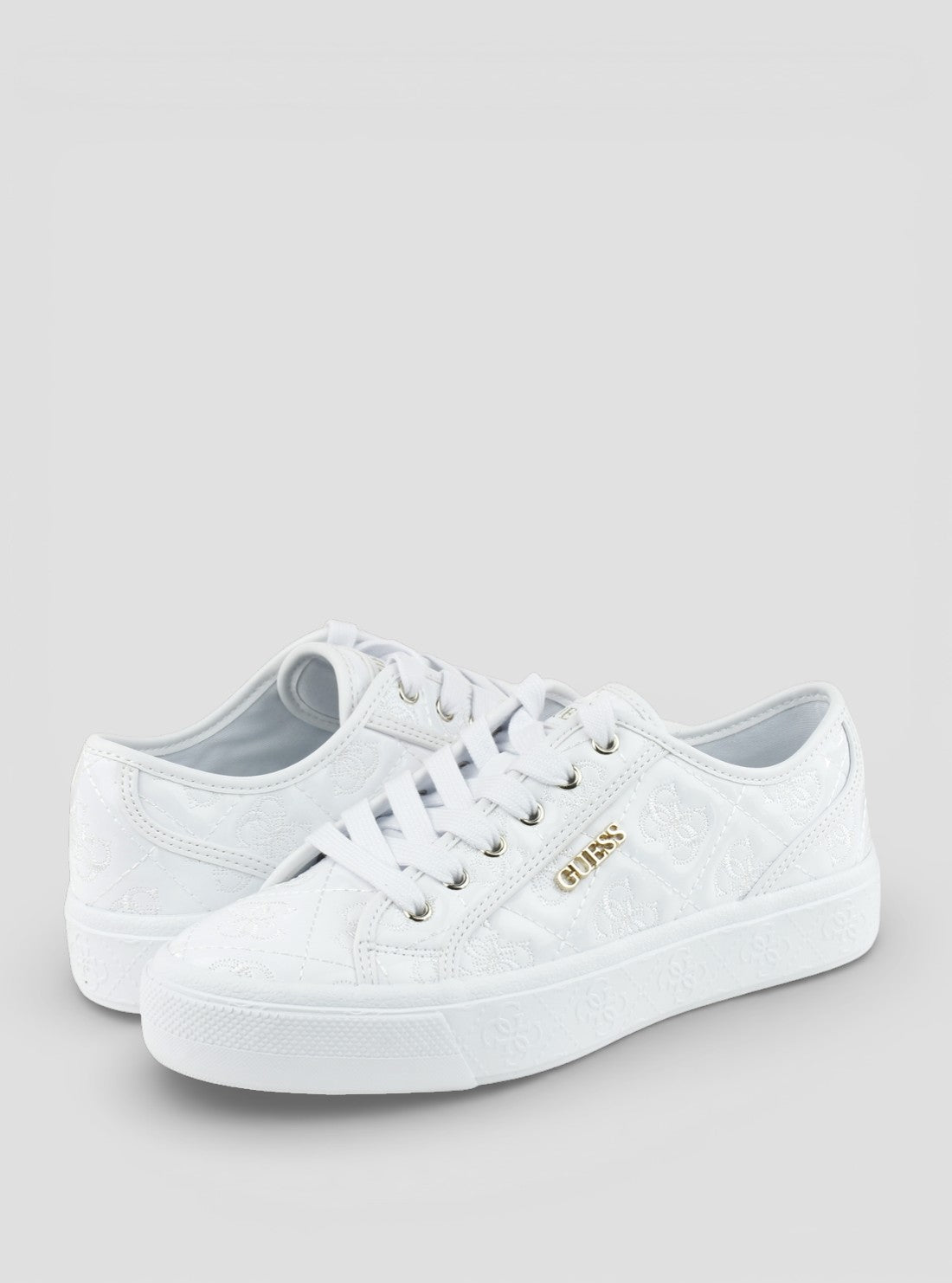 GUESS Womens White Jlove Sneakers JLOVE Front Side View