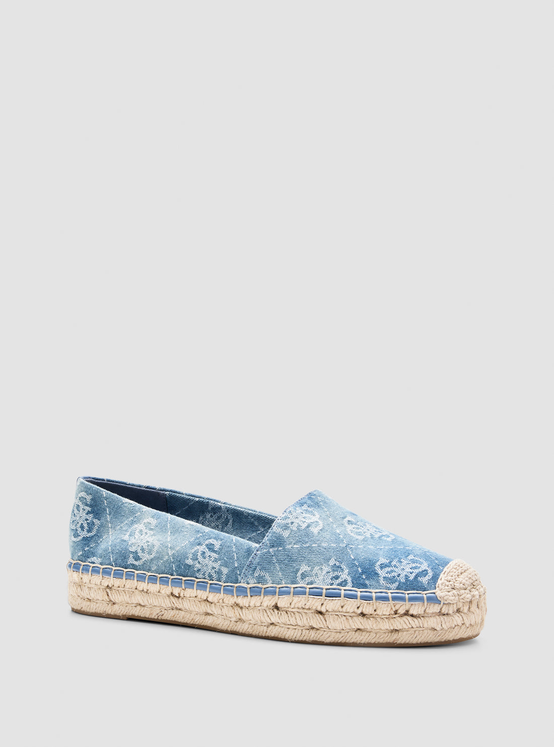 GUESS Womens Blue Joeeya Espadrilles Flats JOEEYA Front View