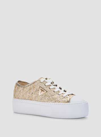 GUESS Footwear Gold Joezi Platform Sneakers JOEZI2 Front Side View