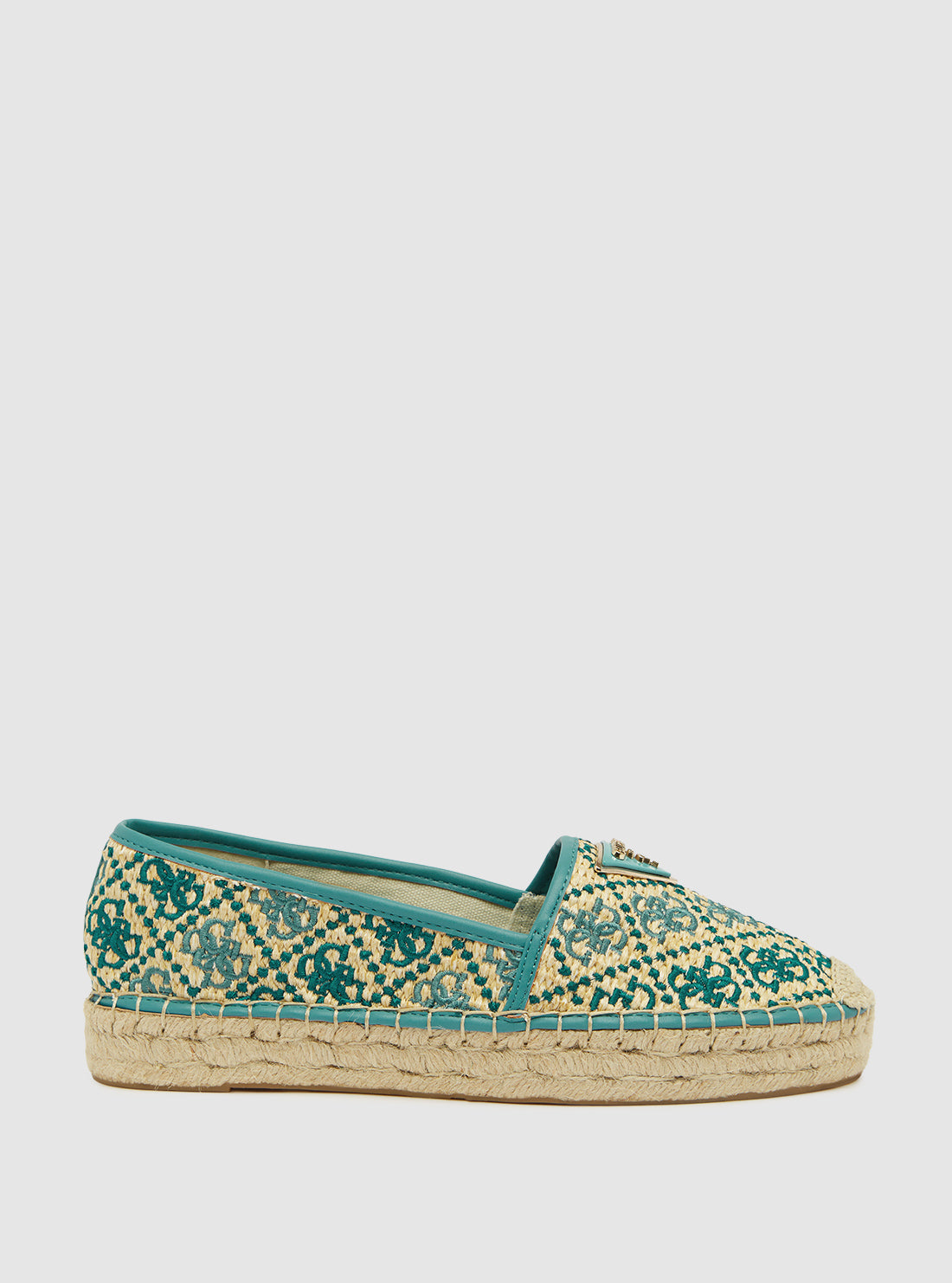 GUESS Womens Blue Logo Jolandon Espadrilles Flats JOLANDON Side View