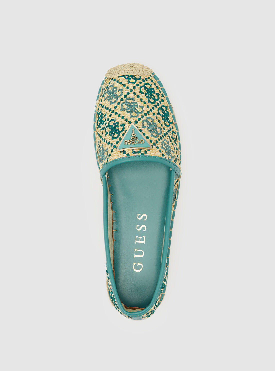 GUESS Womens Blue Logo Jolandon Espadrilles Flats JOLANDON Top View