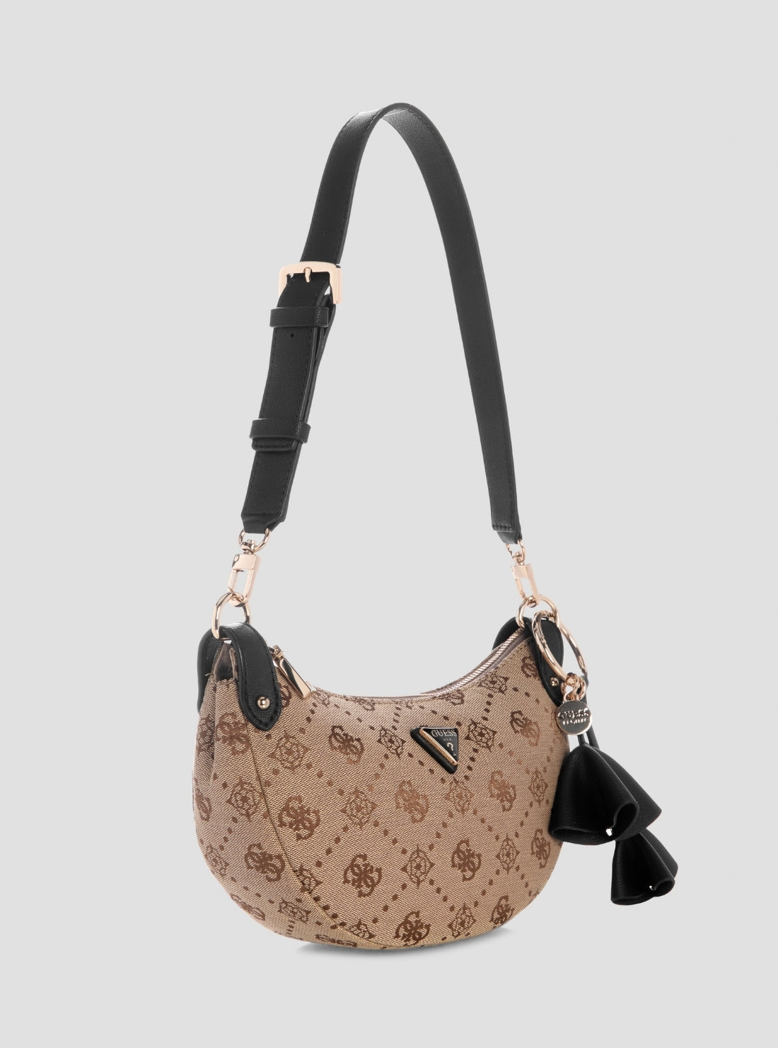 GUESS Womens Brown Logo Katie Convertible Shoulder Bag JP225318 Side View