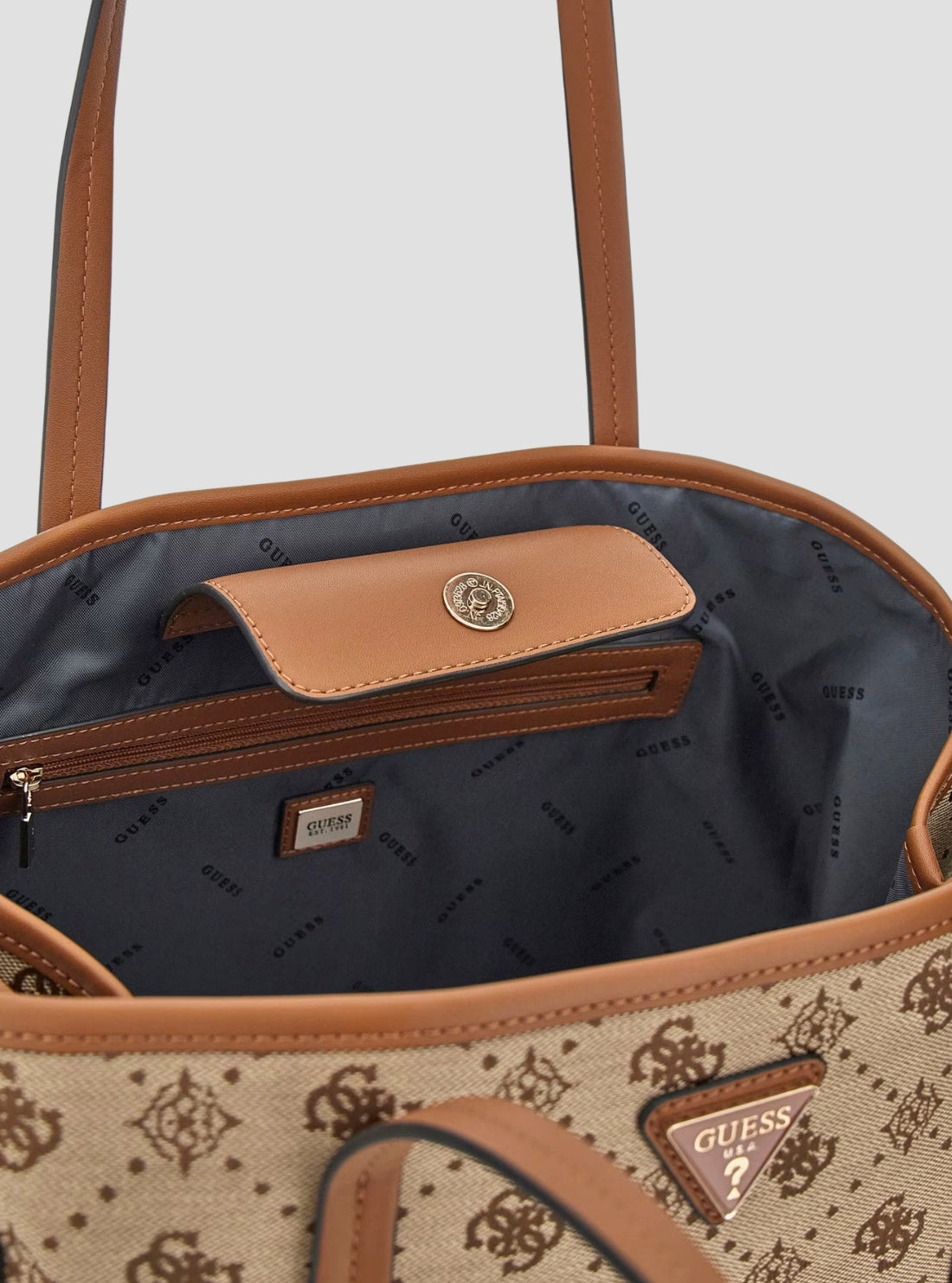 GUESS Womens Brown Logo Neda 4G Peony Tote Bag JP965402 Detail View_2