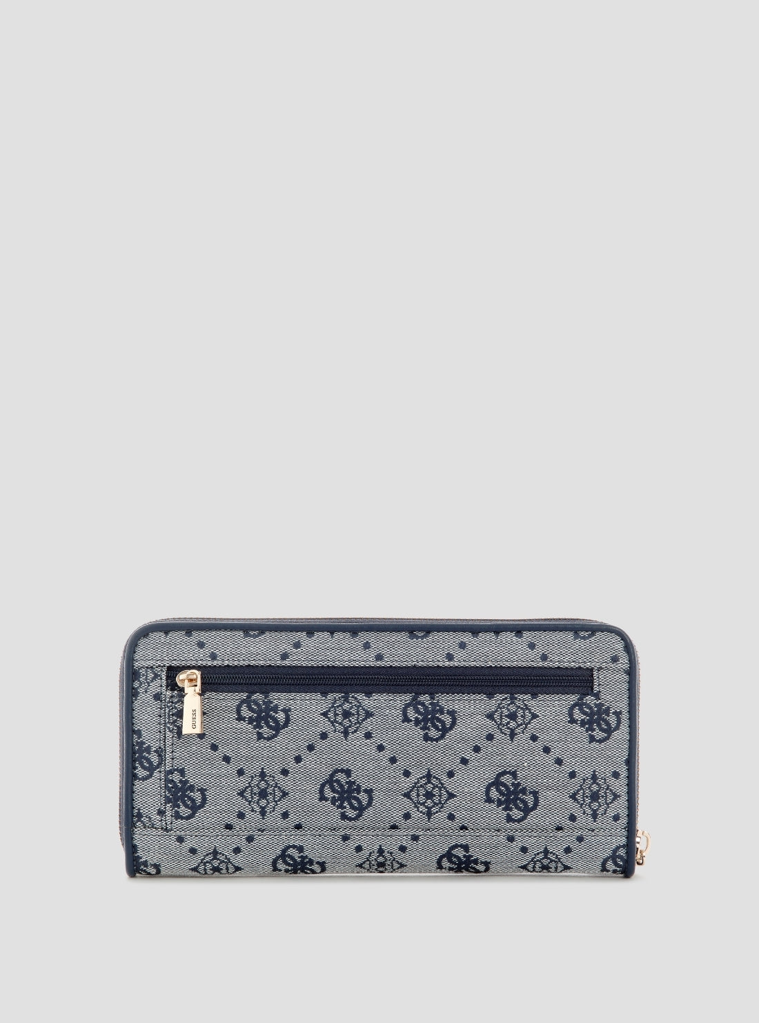 GUESS Womens Blue Logo Neda Large Zip Around Wallet JP9654146 Back View