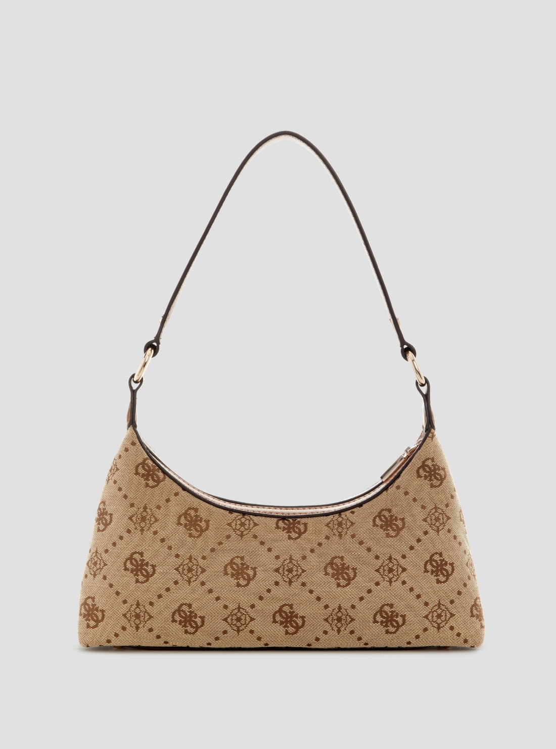 GUESS Womens Brown Logo Neda Top Zip Shoulder Bag JP965417 Back View