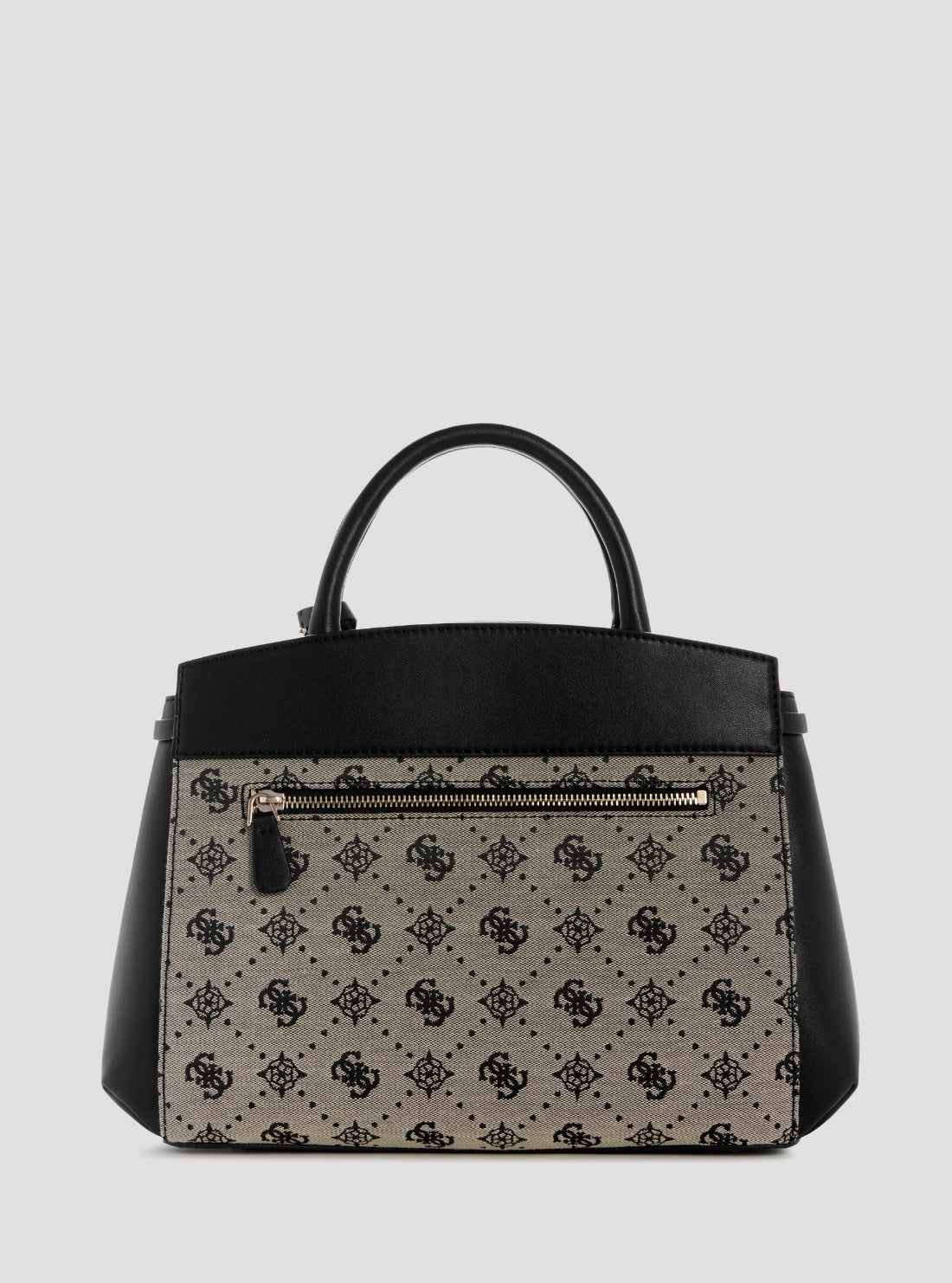 GUESS Womens Black Logo Melinda Triple Compartment Satchel Bag JP990206 Back VIew