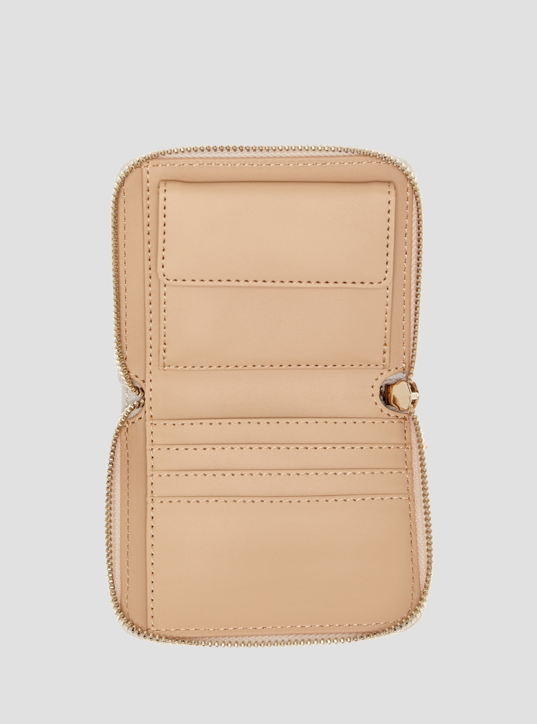 GUESS Womens Off White Logo Melinda Small Zip Around Wallet JP9902137 Inside View
