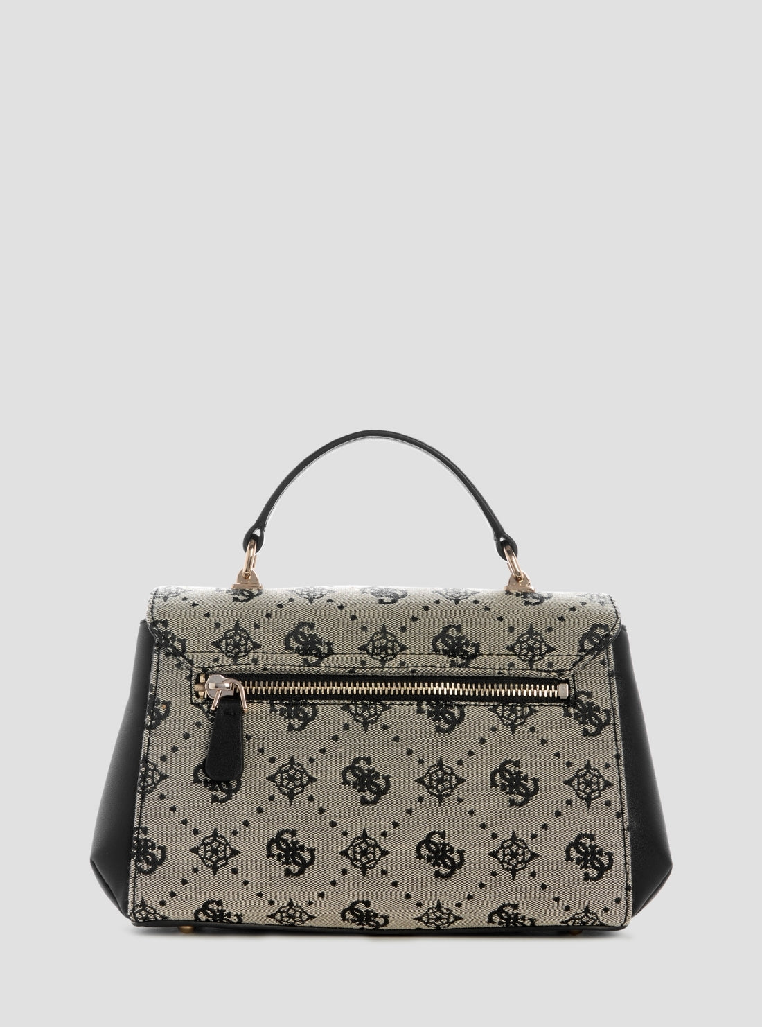 GUESS Womens Black Logo Melinda Top Handle Flap Bag JP990220 Back View