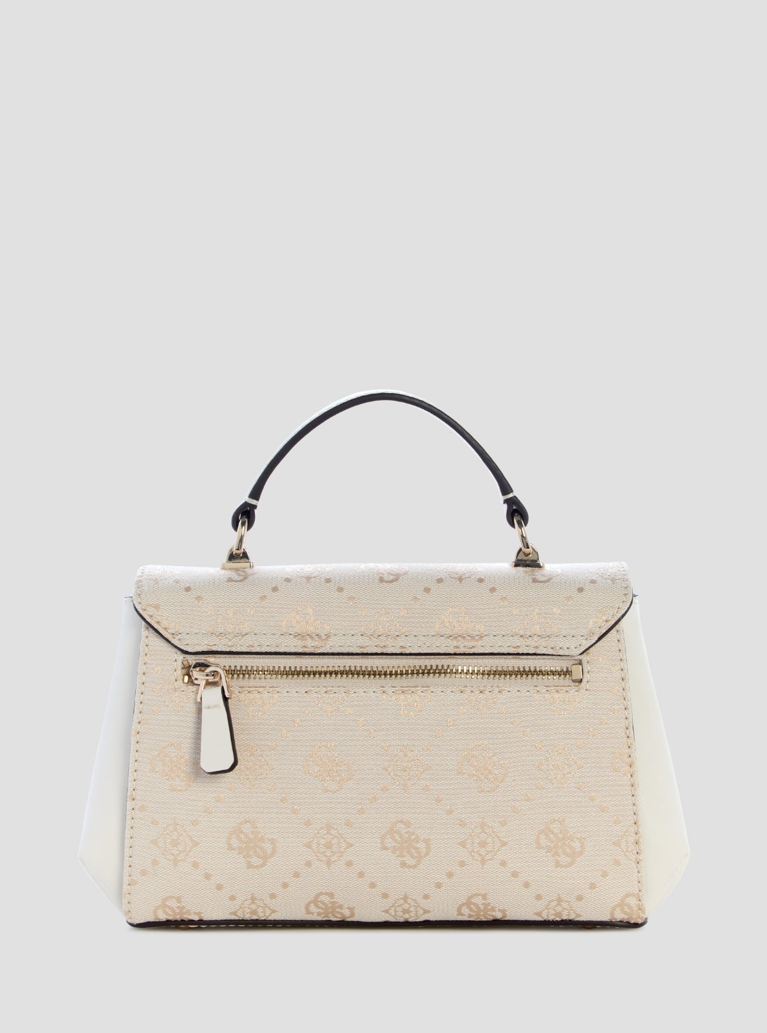GUESS Womens White Logo Melinda Top Handle Flap Bag JP990220 Back View