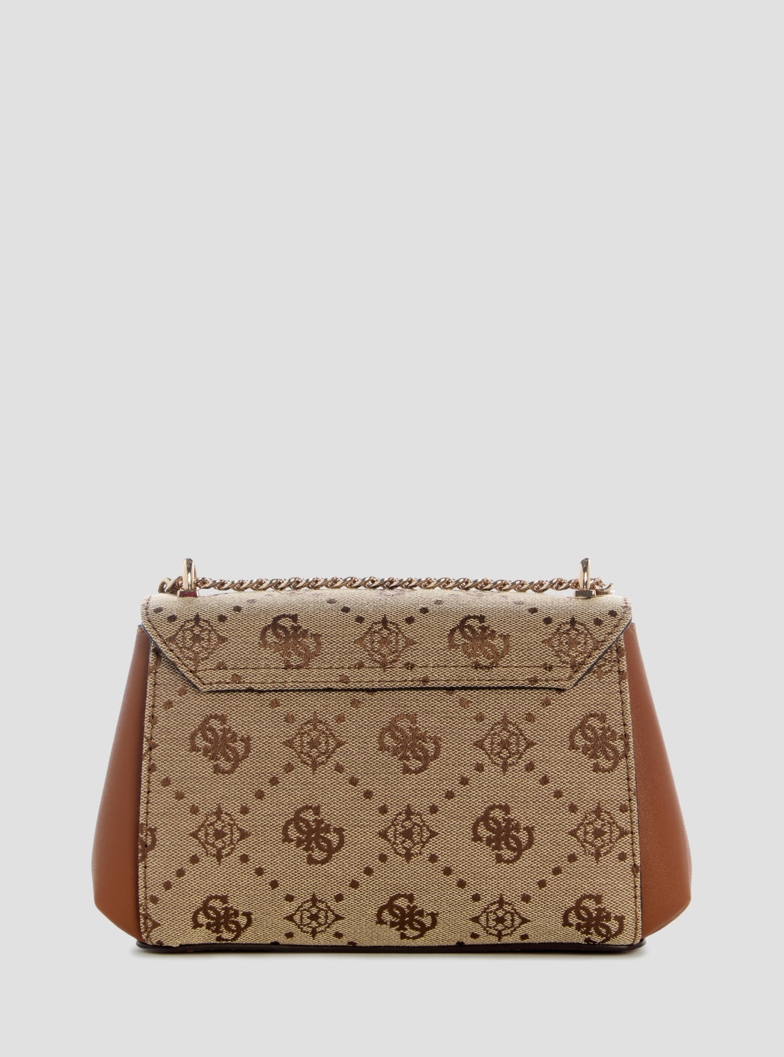 Brown Logo Melinda Mini Convertible Crossbody Flap Bag JP990278 Back View