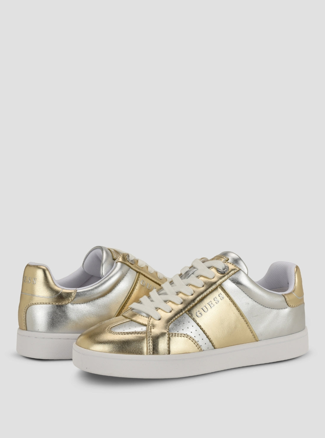 GUESS Footwear Silver Jrone Sneakers JRONE12 Front Side View