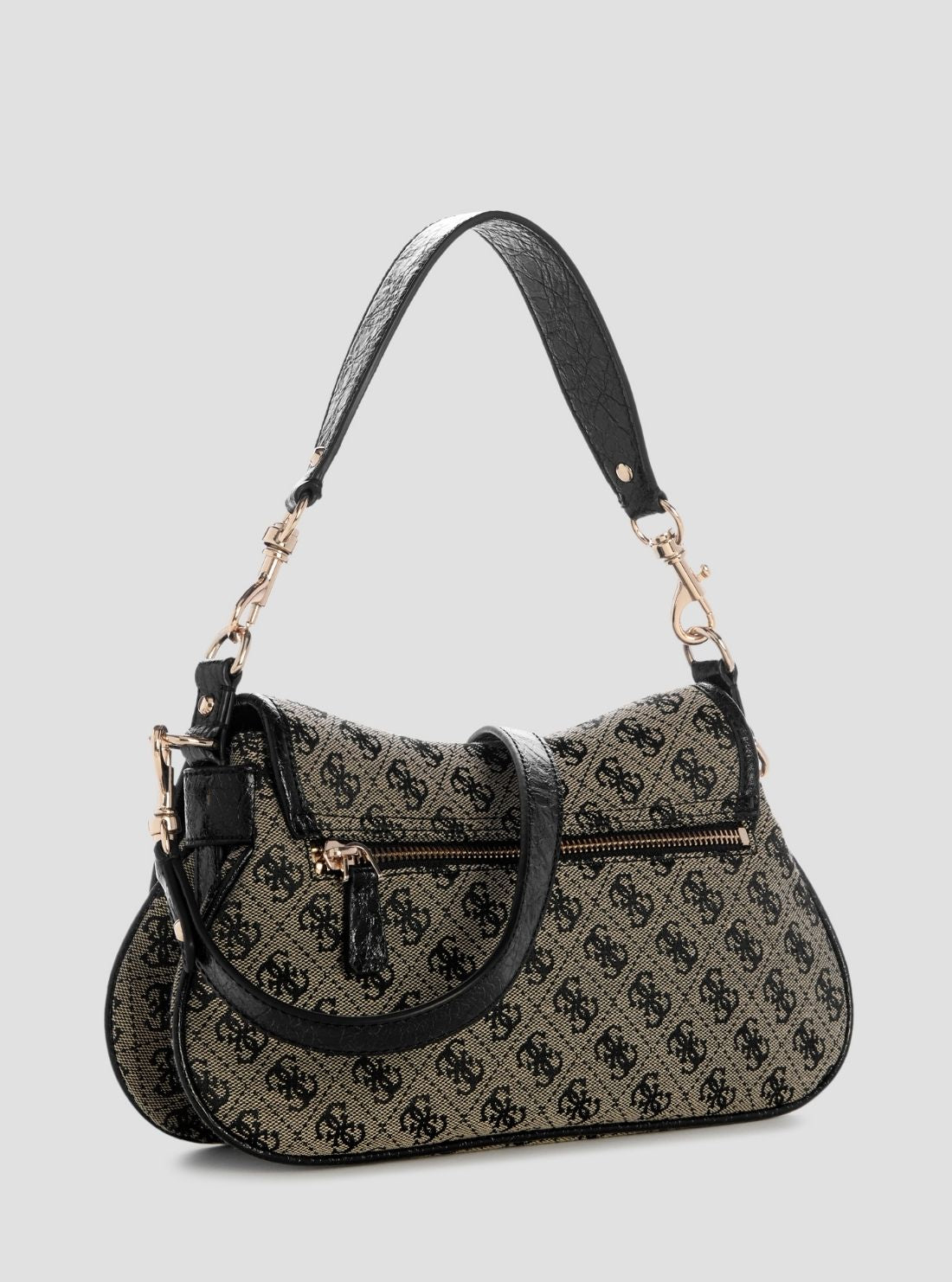 GUESS Womens Black Logo Samantha Flap Shoulder Bag JT231319 back View