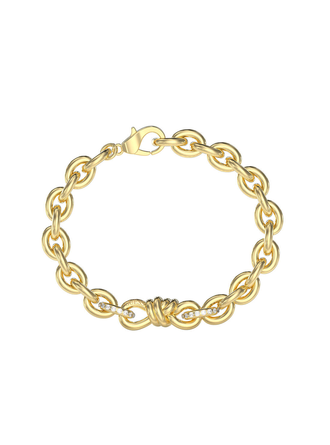 Gold Modern Love Knot Bracelet | GUESS Women's Jewellery | Front view