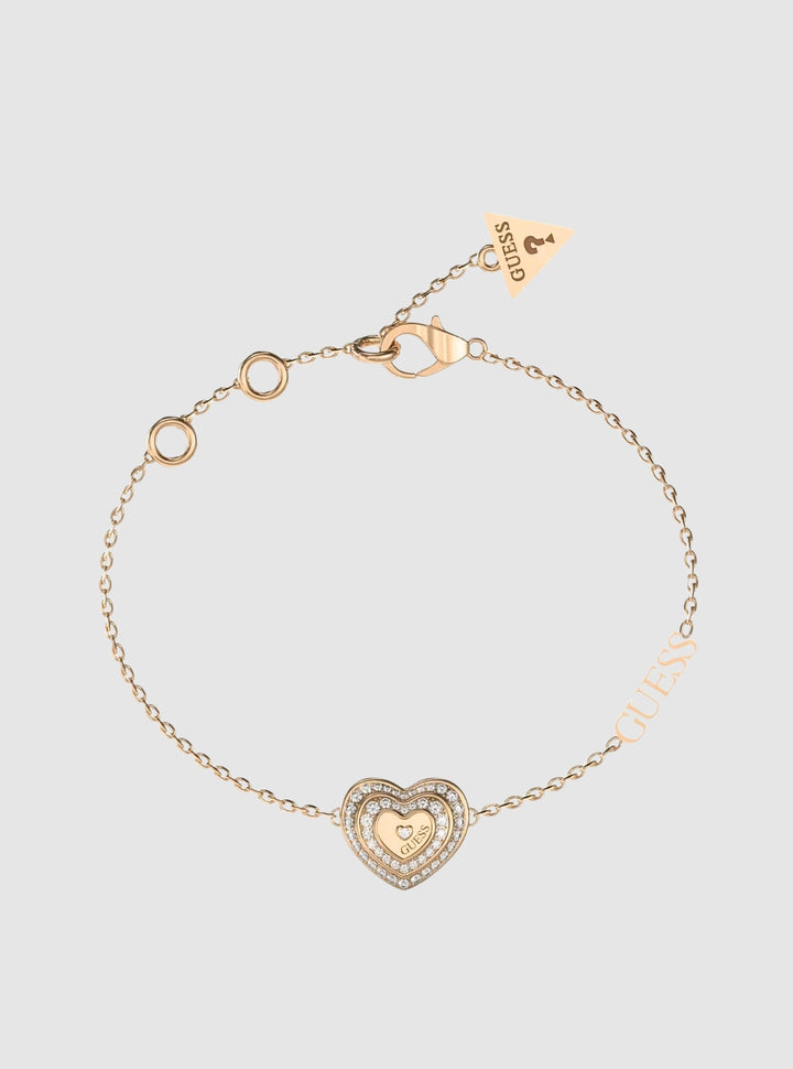 GUESS Accessories Gold Amami Heart Bracelet JUBB04027JWYGWHL Front View