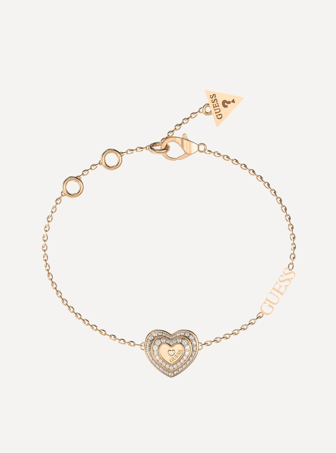 GUESS Accessories Gold Amami Heart Bracelet JUBB04027JWYGWHL Front View