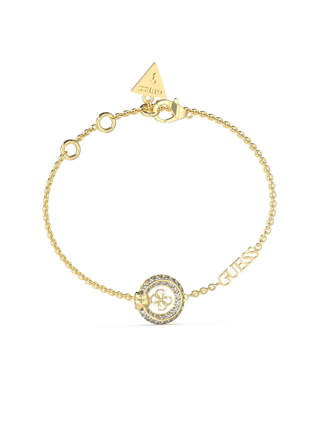 Gold Knot You White Crystal Bracelet | GUESS Women's Jewellery | front view