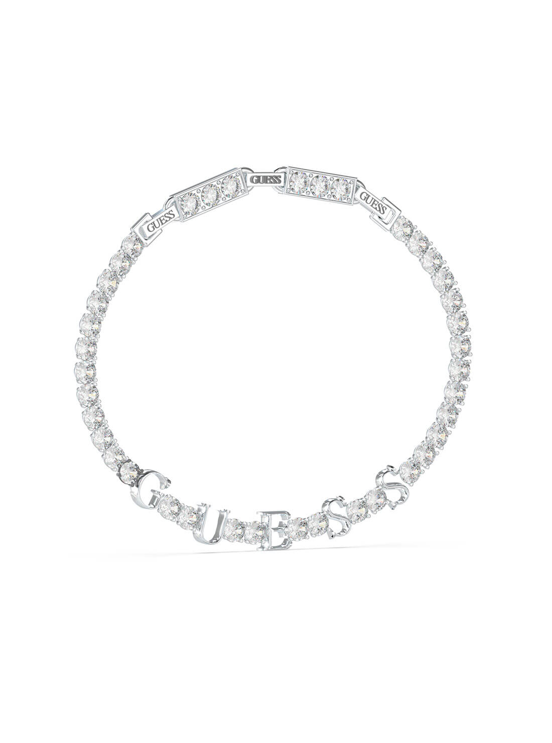Silver Arm Party Tennis Bracelet | GUESS Women's Jewellery | front view