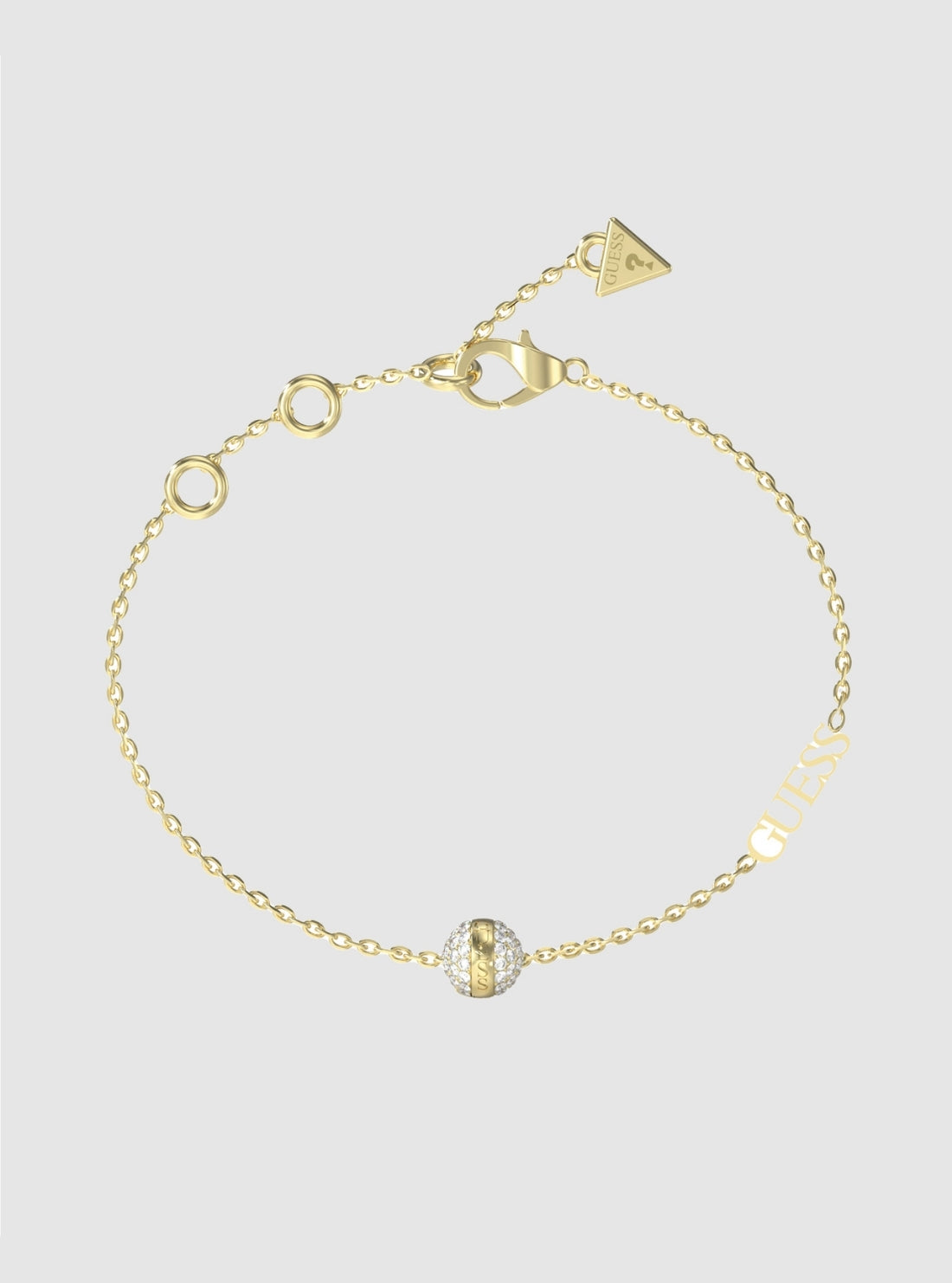 GUESS Accessories Gold Crystal Bead Bracelet JUBB04456JW Front View