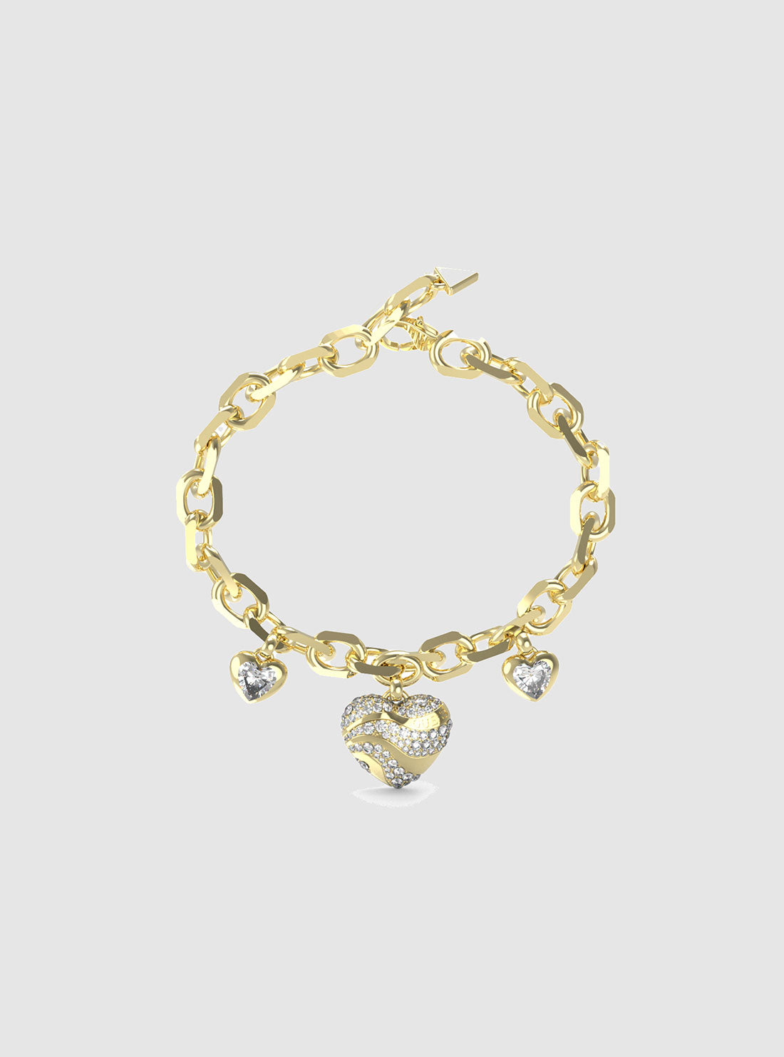 Multi Crystal Hearts Charm Bracelet